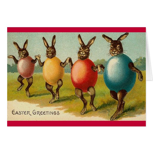 Cartão de páscoa dos coelhos da dança