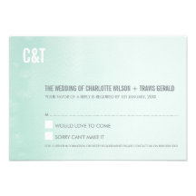 CARTÃO DE RESPOSTA DE RSVP:: hortelã do pastel da  Convite Personalizado