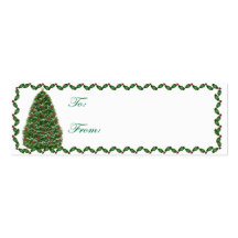 Cartão de Tag do presente da árvore de Natal Cartoes De Visita