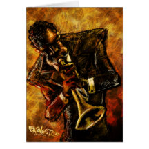 Cartão de trabalhos do jazz
