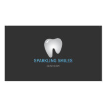 Cartão de visita azul cinzento simples do dentista