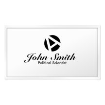 Cartão de visita branco do cientista político da b