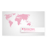 Cartão de visita (cor-de-rosa) do mapa do mundo