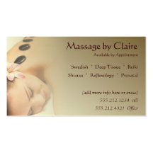 Cartão de visita da terapia da massagem