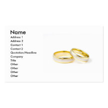 Cartão de visita das alianças de casamento