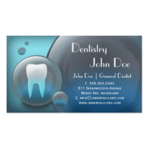 Cartão de visita dental da bolha branca elegante d