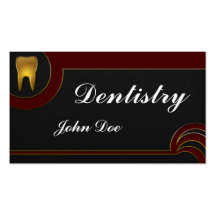 Cartão de visita dental do dentista dourado elegan