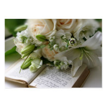 Cartão de visita do casamento com buquê