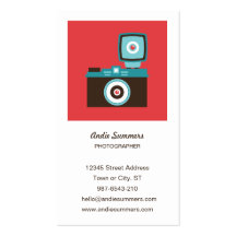 Cartão de visita do fotógrafo da câmera do brinque