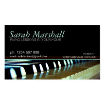 Cartão de visita do professor de música dos teclad