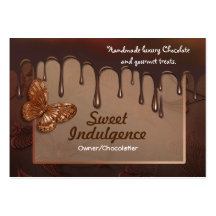 Cartão de visita doce da indulgência para Chocolat