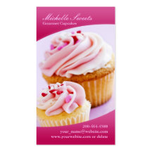Cartão de visita dos cupcakes da padaria