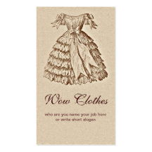 cartão de visita elegante do vestido do vintage