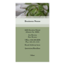 Cartão de visita floral branco e verde