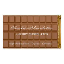 Cartão de visita luxuoso da loja dos chocolates do