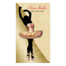cartão de visita pródigo da bailarina do ouro eleg