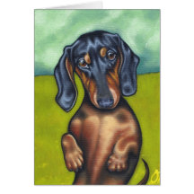 Cartão do amor de filhote de cachorro de Daschund