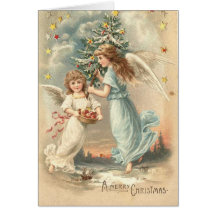 Cartão do anjo do Natal do Victorian