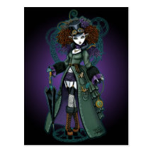 Cartão do anjo do vampiro de Steampunk do Victoria Cartoes Postais
