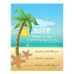 Cartão do casamento de praia RSVP da palmeira & da Convite Personalizado