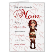 Cartão do dia das mães da mamã com pouco duende da