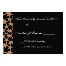 Cartão do ébano das novas (Tan) RSVP Convites Personalizado