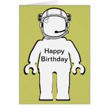 Cartão do feliz aniversario de Minifig do astronau