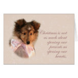 Cartão do filhote de cachorro de Sheltie do Natal