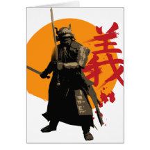 Cartão do guerreiro do samurai