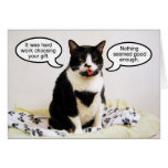 Cartão do humor do aniversário do gato do smoking