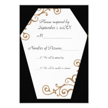 Cartão do marfim de Keranda (Tan) RSVP Convite Personalizado