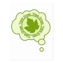 Cartão do pense verde - personalize cartoes postais