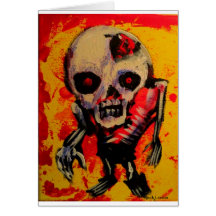Cartão do pop art do zombi pelo jaque larson