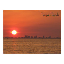 Cartão do por do sol de Tampa Cartão Postal