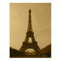 Cartão do sepia da opinião dianteira da torre Eiff Cartao Postal
