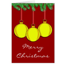 Cartão do softball de Fastpitch do Natal