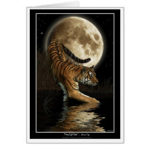 Cartão do TIGRE & da lua de Bengal
