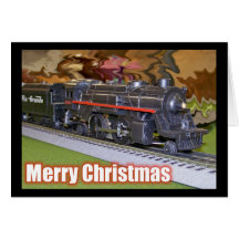 Cartão do trem do modelo do Feliz Natal