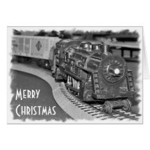 Cartão do trem do modelo do Feliz Natal