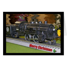 Cartão do trem do modelo do Feliz Natal