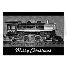 Cartão do trem do modelo do Feliz Natal