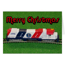 Cartão do trem do modelo do Feliz Natal