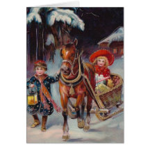 Cartão do trenó do Natal