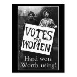 Cartão do voto das mulheres do vintage cartoes postais
