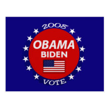 Cartão do voto de Obama Biden Cartao Postal