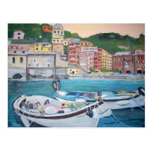 Cartão dos cumprimentos do porto de Vernazza Cartão Postal