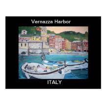 Cartão dos cumprimentos do porto de Vernazza Cartões Postais