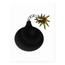 cartão dos desenhos animados bomb2 cartões postais