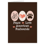 Cartão dos Foxhounds americanos do amor da paz