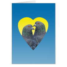 Cartão dos pombos do amor